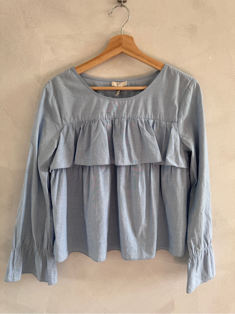 Joie - Sky Blue Cotton Ruffle Blouse - Size M